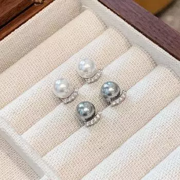 Серьги-гвоздики с жемчугом и цирконием, легкие роскошные серьги, женские темпераментные, атмосферные, простые, изысканные, универсальные серьги