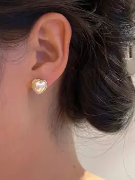 Серьги-гвоздики с жемчугом в стиле ретро «Любовь» из французского ретро-стиля, легкие серьги-гвоздики с роскошным дизайном для женщин