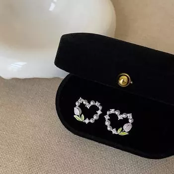 Серьги-гвоздики с жемчугом в виде цветка тюльпана, женские, легкие, роскошные, высокого класса, темпераментные, элегантные, модные, индивидуальные, трендовые, универсальные серьги