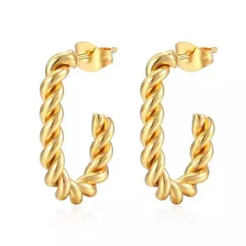 Серьги-гвоздики, серьги в стиле ретро Twist, серьги классического дизайна Light, женский стиль Spot 18K