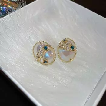 Серьги-гвоздики «Серебряная игла» в стиле ретро с цветком и жемчугом, французская нишевая бижутерия, серьги класса люкс для женщин