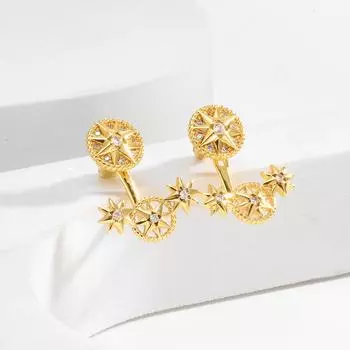 Серьги-гвоздики серии «Super Flash» с постепенным изменением, изысканные серьги с геометрическим дизайном и бриллиантами, серьги премиум-класса с бабочками из циркона зеленого и голубого цветов