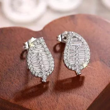 Серьги-гвоздики Shein для женщин, украшения в виде листьев, повседневная изысканная пасторальная сетка