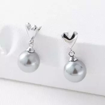 Серьги-гвоздики Shijia Zhenduo из конопли серого австралийского белого жемчуга Love, женские легкие роскошные нишевые серьги для осени и зимы высокого класса