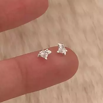 Серьги-гвоздики Simple Love Wings из циркония, серьги-сердечки для девочек, милые и симпатичные серьги-сердечки для девочек