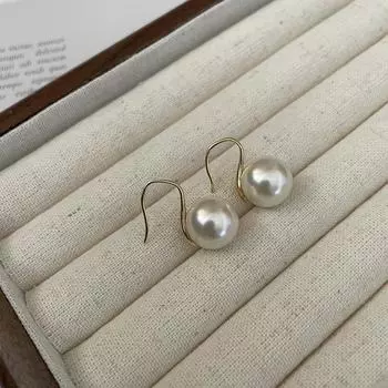 Серьги-гвоздики Simple Pearl Light Luxury Temperament французского дизайна высокого класса, экологически чистые