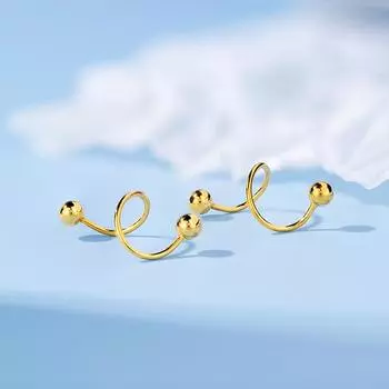 Серьги-гвоздики Simple Screw Spring Line, женские серьги Niche Temperament Wave, маленькие серьги