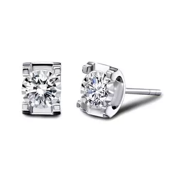 Серьги-гвоздики Simple Temperament с имитацией моцареллы и бриллиантами, женские квадратные модные серьги Niche Flash из циркония