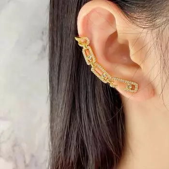 Серьги-гвоздики Smart Drill Full Drill, клипсы для ушей, интегрированные легкие, роскошные, модные, женские, дизайнерские, Sense золотой