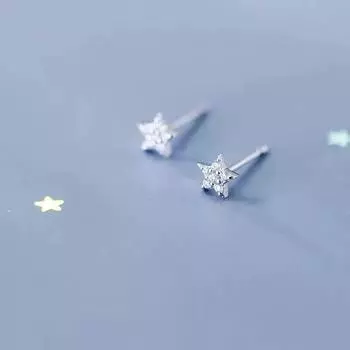 Серьги-гвоздики со сверкающими бриллиантами и звездами, женские простые, легкие, роскошные серьги из циркония, серьги в стиле нишевого дизайна