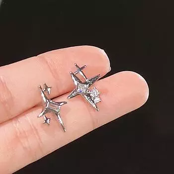 Серьги-гвоздики со звездами, женские, легкие, роскошные, нишевые, циркониевые, студенческие, серьги-пентаграммы, осень и зима