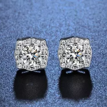 Серьги-гвоздики Square Bag, женские модные серьги Super Flash с имитацией бриллиантов, модные квадратные серьги-гвоздики с микро-инкрустацией циркония