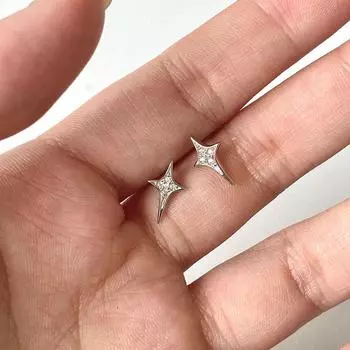 Серьги-гвоздики Star Zircon женские легкие роскошные темпераментные серьги Flash Diamond Tetra Star Серьги студенческие серьги