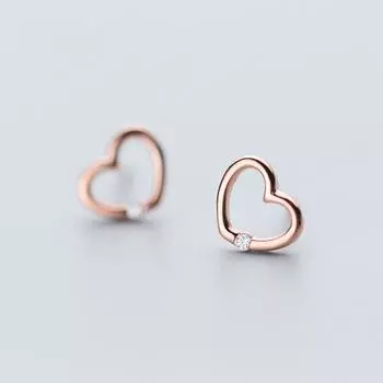 Серьги-гвоздики Super Flash Micro Zircon Love, женские простые и маленькие серьги-сердечки с отверстием для ушей, лето