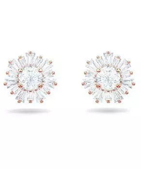 Серьги-гвоздики Swarovski Idyllia с покрытием из розового золота и цирконием 5459597 для женщин белый