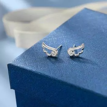 Серьги-гвоздики Tengyun Wing, женские мини-серьги с геометрическим узором, модная корейская версия, аксессуары для нишевого дизайна