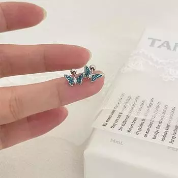 Серьги-гвоздики в форме бабочки из серебра 925 пробы, женские ретро-серьги с цирконами, изысканные и универсальные, новые серьги 925 silver needle