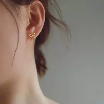 Серьги-гвоздики в форме банта из стерлингового серебра S925, женские полые серьги-гвоздики в форме крученого камня, изысканные и простые индивидуальные серьги 925