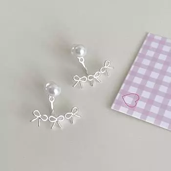 Серьги-гвоздики в форме банта из серебра 925 пробы, женские, легкие, роскошные, корейские, высококачественные, жемчужные серьги, универсальные, летние серьги 925 silver needle