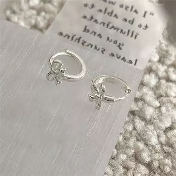 Серьги-гвоздики в форме банта из стерлингового серебра 925 пробы для женщин, помолвка, свадьба, день рождения, ювелирные изделия, подарок Eh1336