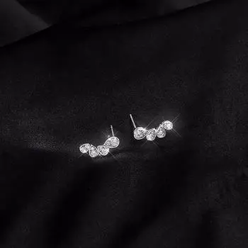 Серьги-гвоздики в форме капли воды, женские серьги Ins Niche Design Sense Temperament Simple Flash Diamond Circon