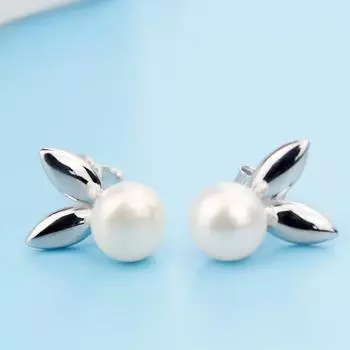 Серьги-гвоздики в форме кролика из стерлингового серебра S925 с пресноводным жемчугом. Милые и универсальные женские серьги. Серебряные украшения. 925 белый