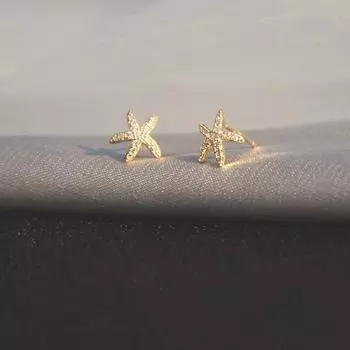 Серьги-гвоздики в форме морской звезды из стерлингового серебра 925 пробы, женские, маленькие, изысканные, высококачественные серьги XINGX с особым интересным дизайном 925