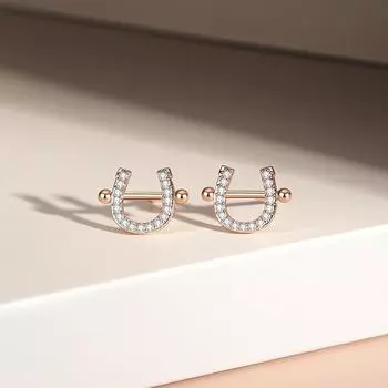 Серьги-гвоздики в форме подковы, женские, нежные, легкие, роскошные, маленькие, ароматные, в стиле U-образной формы