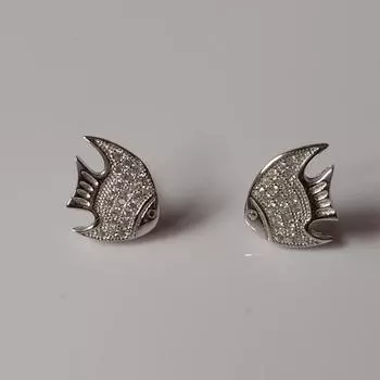 Серьги-гвоздики в форме рыбки из серебра 925 пробы, креативные милые женские украшения 925