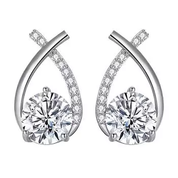 Серьги-гвоздики в форме рыбы в форме креста Шан, женские, нишевые, легкие, роскошные, индивидуальные, элегантные, с бриллиантами, украшения для ушей