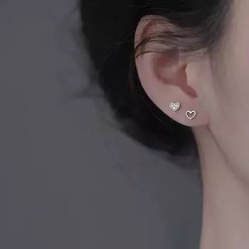 Серьги-гвоздики в форме сердца из чистого серебра S999, легкие роскошные серьги-гвоздики в стиле меньшинства