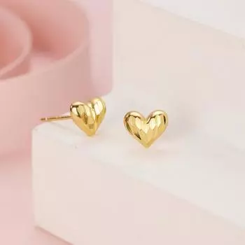 Серьги-гвоздики в форме сердца из серебра 925 пробы, простые трехмерные, женские, не нужно снимать серьги во время сна, ювелирные изделия с эффектом ощущения 925 Silver белого золота