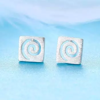 Серьги-гвоздики в форме спирали, женские мини-серьги-гвоздики с гладкой отделкой, водоворот, нишевый дизайн, аксессуары корейской версии Sense Mori
