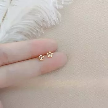 Серьги-гвоздики в форме звезды Niche Design, женские серьги-гвоздики в виде пятиконечной звезды на весну и лето, простые серьги золотой