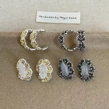 Серьги-гвоздики в стиле ретро и старого средневековья с металлическим цветком, женские легкие, роскошные, высокого класса, с индивидуальным подходом, универсальные серьги