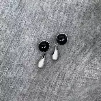 Серьги-гвоздики в стиле ретро с каплями воды, женские легкие, роскошные, нишевые, темпераментные, металлические серьги