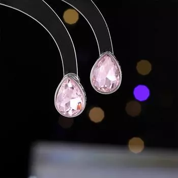 Серьги-гвоздики в стиле ретро с каплями воды и цирконием, модные серьги из серебра 925 пробы, повседневные универсальные серьги для женщин