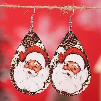 Серьги-гвоздики в стиле ретро с изображением Санта-Клауса, серьги-подвески унисекс D