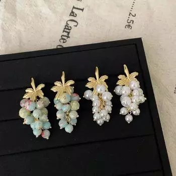 Серьги-гвоздики в стиле ретро с виноградом, женские, легкие, роскошные, модные, стильные, индивидуальные, темпераментные, универсальные серьги