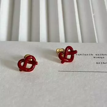 Серьги-гвоздики в стиле ретро с красными каплями масла и соленой водой, женские, маленькие, изысканные, элегантные, индивидуальные, универсальные серьги