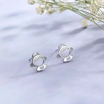 Серьги-гвоздики в виде ангела, милые простые женские полые серьги, модные милые украшения в японском и корейском стиле