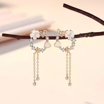 Серьги-гвоздики в виде бабочек из стерлингового серебра S925 в корейском стиле, женские серьги-цветы, маленькие, длинные, милые