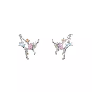 Серьги-гвоздики в виде бабочки, женские осенние и зимние серьги, простые, легкие, роскошные, нишевые серьги