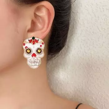 Серьги-гвоздики в виде черепа и тыквы, серьги-пауки, ювелирные изделия, серьги на Хэллоуин, аксессуары Style C