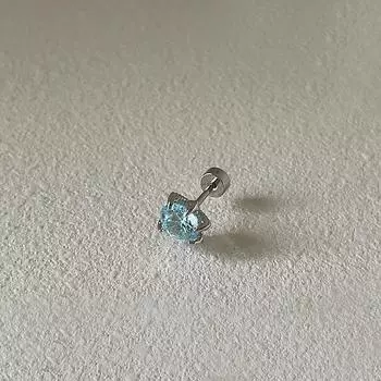 Серьги-гвоздики в виде чешуи дракона с пятью когтями, инкрустированные синим цирконием, женские, свежие, темпераментные, универсальные, из титана и стали, с винтами