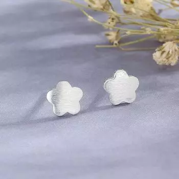 Серьги-гвоздики в виде цветка для девочек, милые детские, матовые, маленькие цветочные украшения для ушей, корейская версия, аксессуары для нишевого дизайна