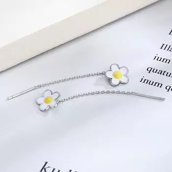 Серьги-гвоздики в виде цветка из стерлингового серебра 925 пробы для женщин и девушек, свадебные украшения, аксессуары Eh517