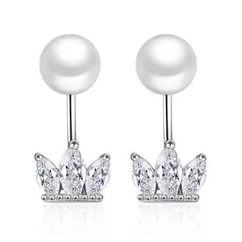 Серьги-гвоздики в виде цветка ледяного кристалла, женские простые, индивидуальные, темпераментные, серебряные украшения, корона, посеребренные серьги, один на два износа