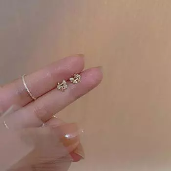 Серьги-гвоздики в виде цветка, женские простые серьги с нишевым дизайном, серьги Sense Temperament Osmanthus золотой