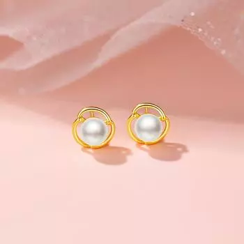 Серьги-гвоздики в виде цветка, женские простые серьги с имитацией жемчуга, геометрические полые серьги, темперамент